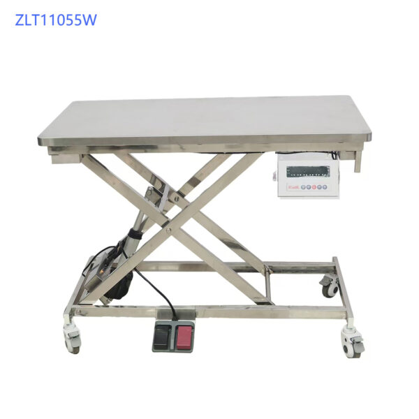 X-frame veterinary electric lifting examination table with scale