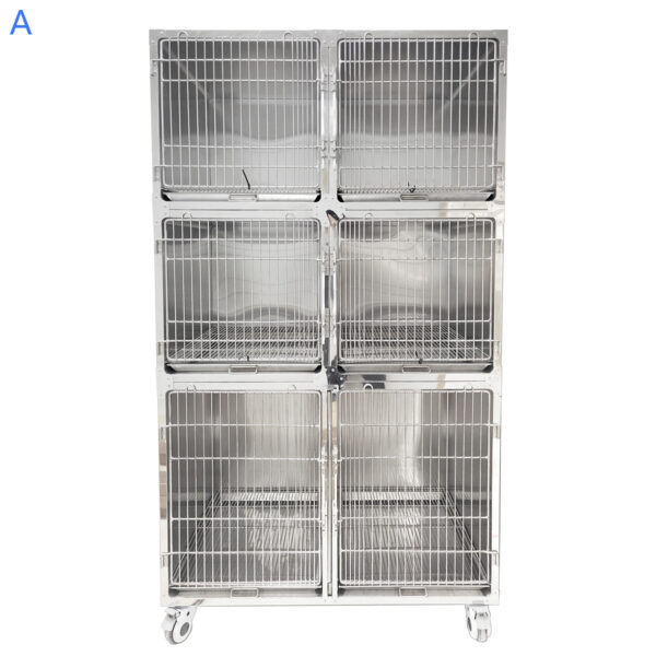 3 layer 6 door cages assembly, Stainless Steel – A-style