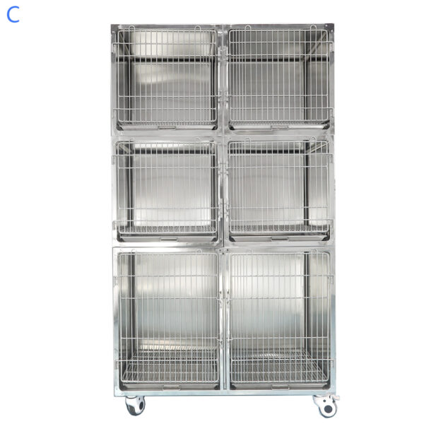 3 layer 6 door cages assembly, Stainless Steel -  C-style
