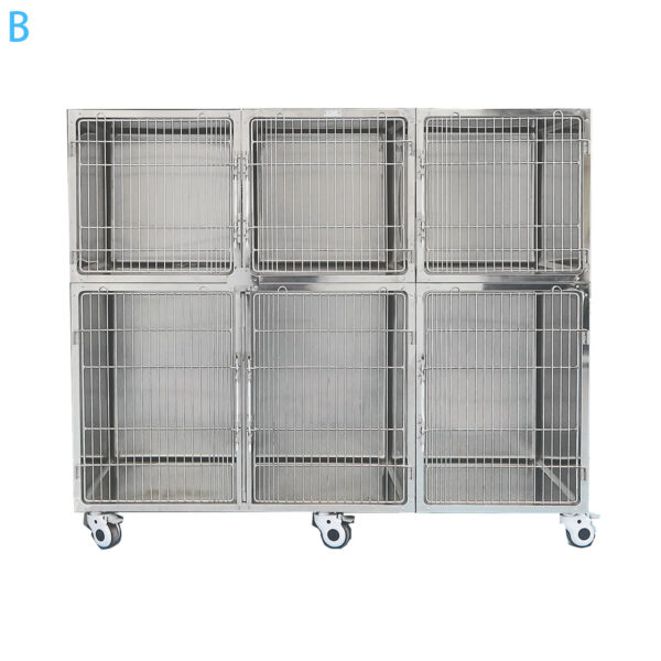 6 door cages assembly, Stainless Steel -  B-style