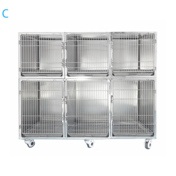 6 door cages assembly, Stainless Steel -  C-style