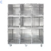 9 door cages assembly, Stainless Steel -  C-style